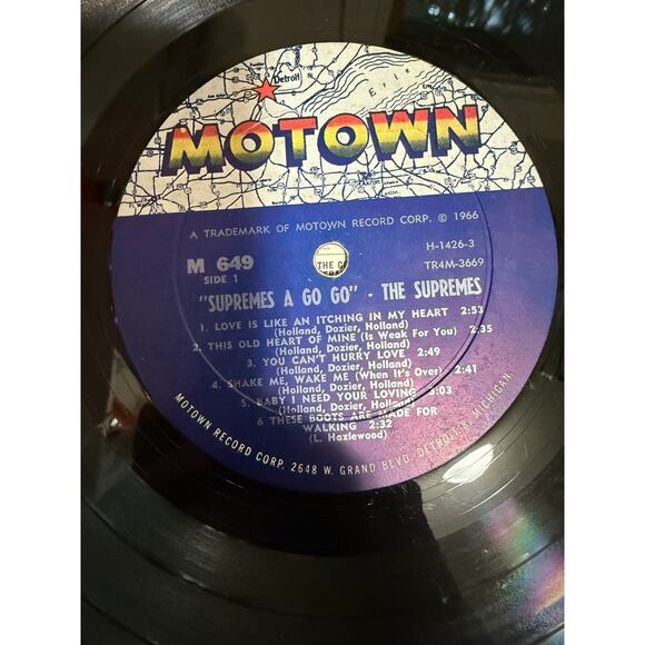 Diana Ross & The Supremes A Go Go Motown 1966 M-649 12" Vinyl Record - Picture 4 of 11